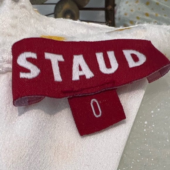 Staud Coastal Daisy Ruched Halterneck Dress Size 0 - Picture 6 of 6